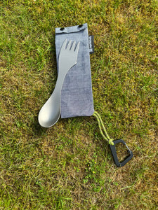 Spork with wax cotton pouch
