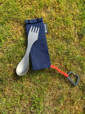 Spork with wax cotton pouch