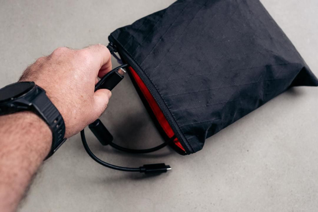 Puzo pouch — black X-Pac® & orange
