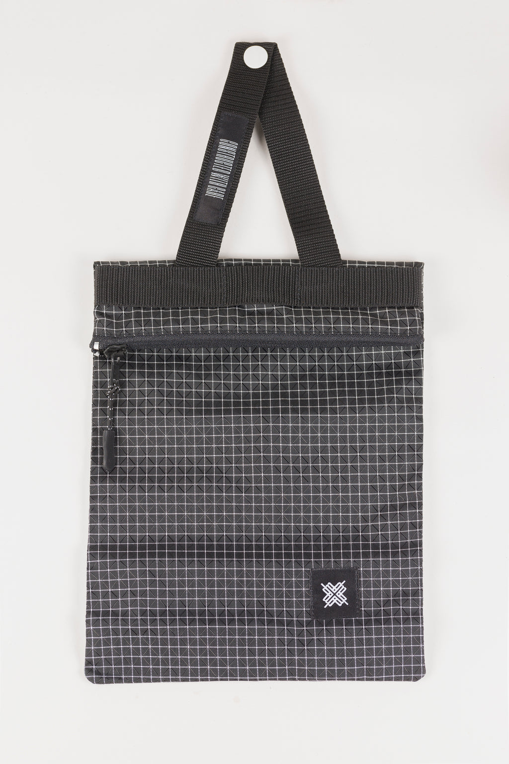 Ennio roll pouch — black grid