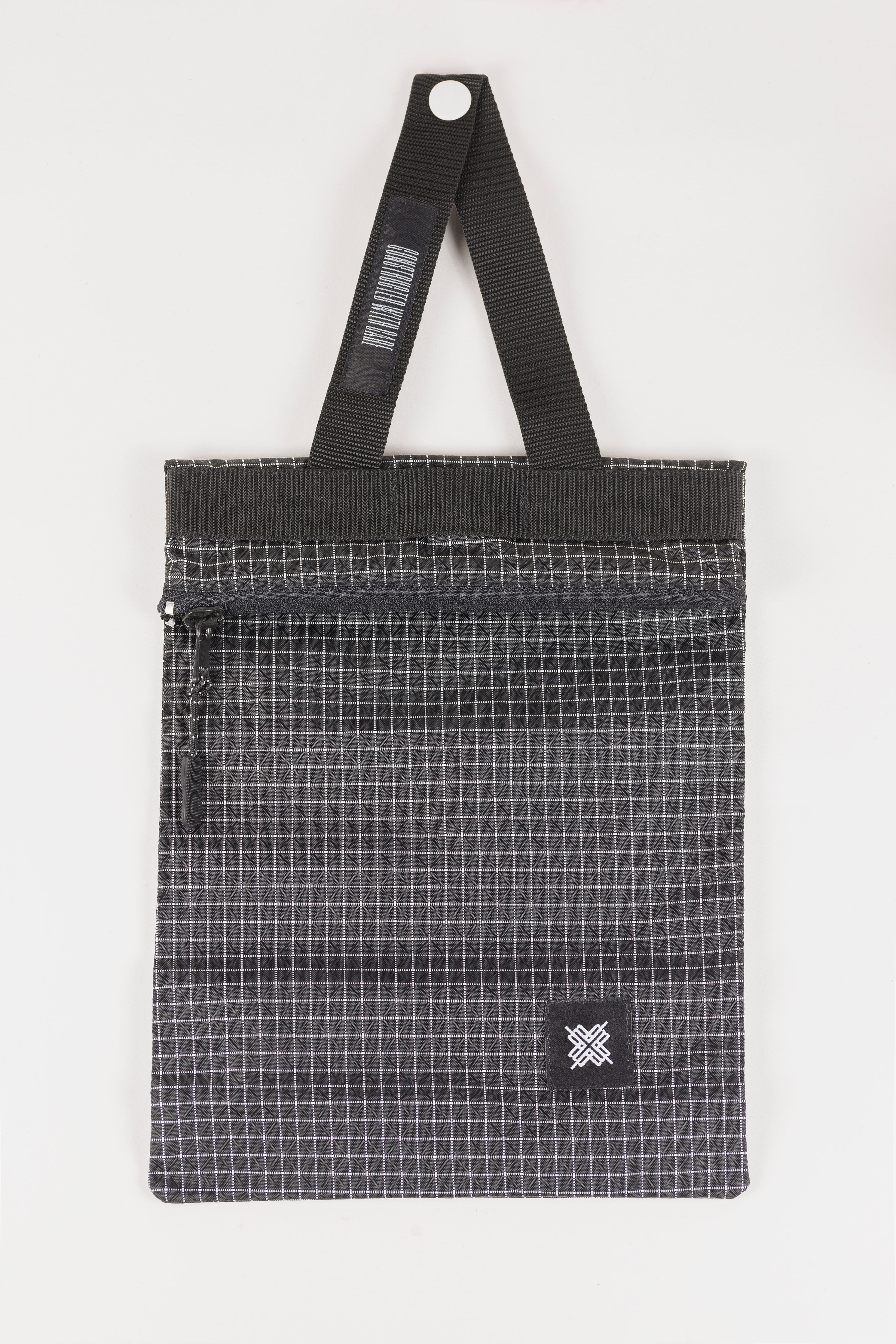 Ennio roll pouch — black grid